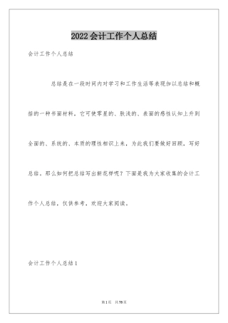 2024会计工作个人总结_1