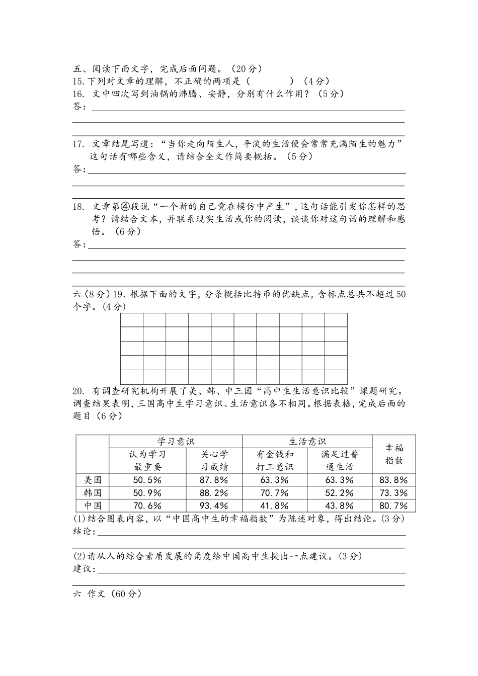 广汉六中高2012级高三第四次月考试题_第2页