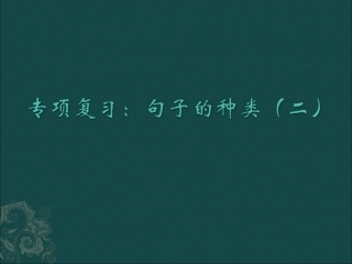 专项复习14：句子的种类（二