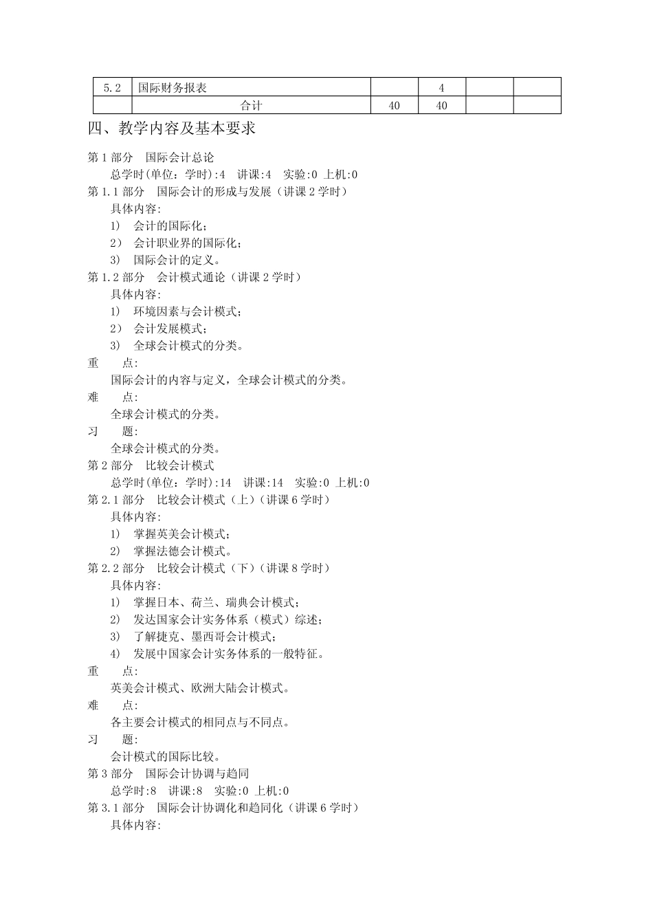 会计专业教学大纲国际会计_第3页