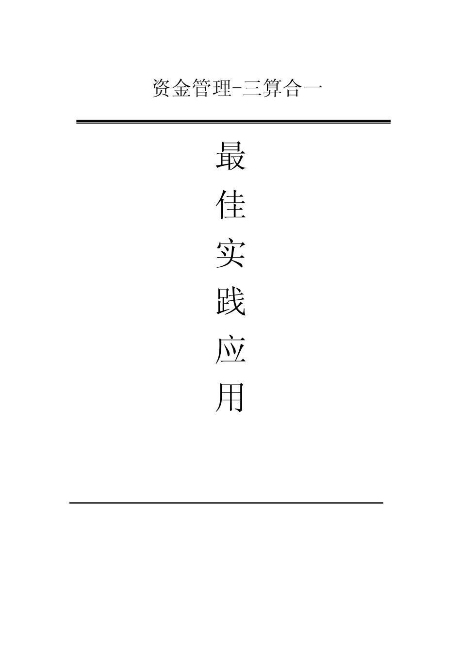 核算、预算、资金管理最佳实践应用-三算合一_第1页