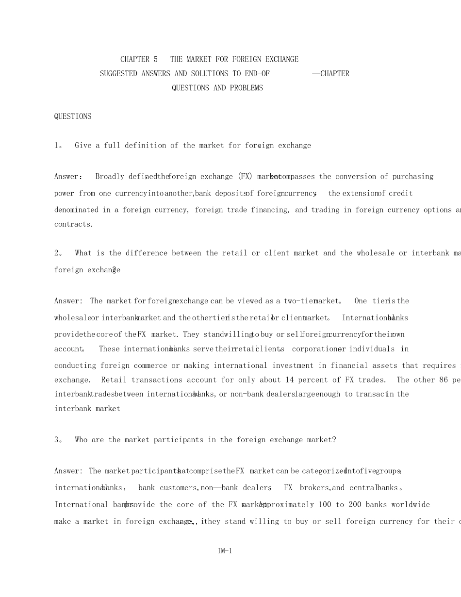 国际财务管理课后习题答案chapter 5_第1页
