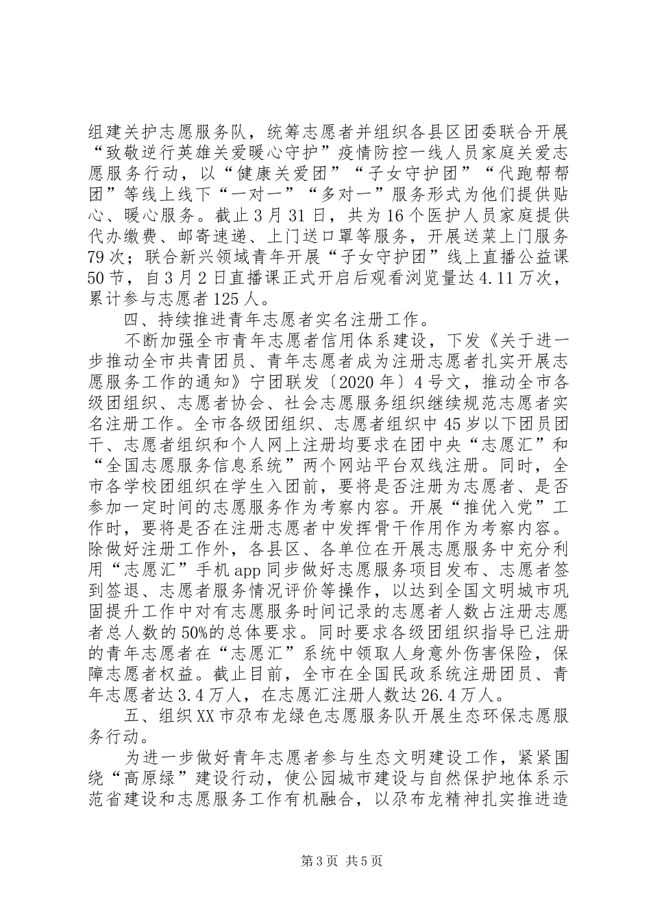 青年志愿者协会XX年上半年志愿服务工作情况汇报_第3页