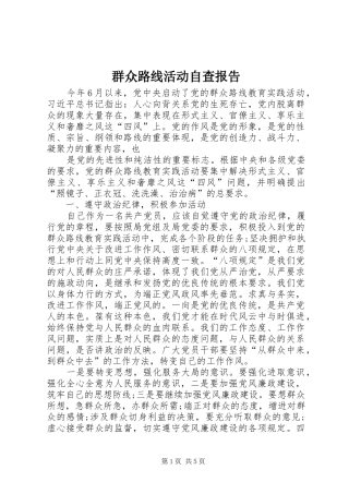 群众路线活动自查报告