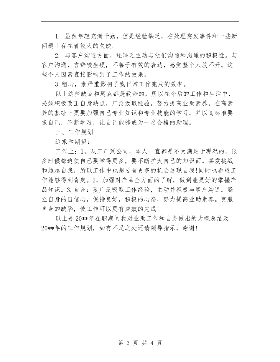 总裁助理年度个人工作总结范文_第3页