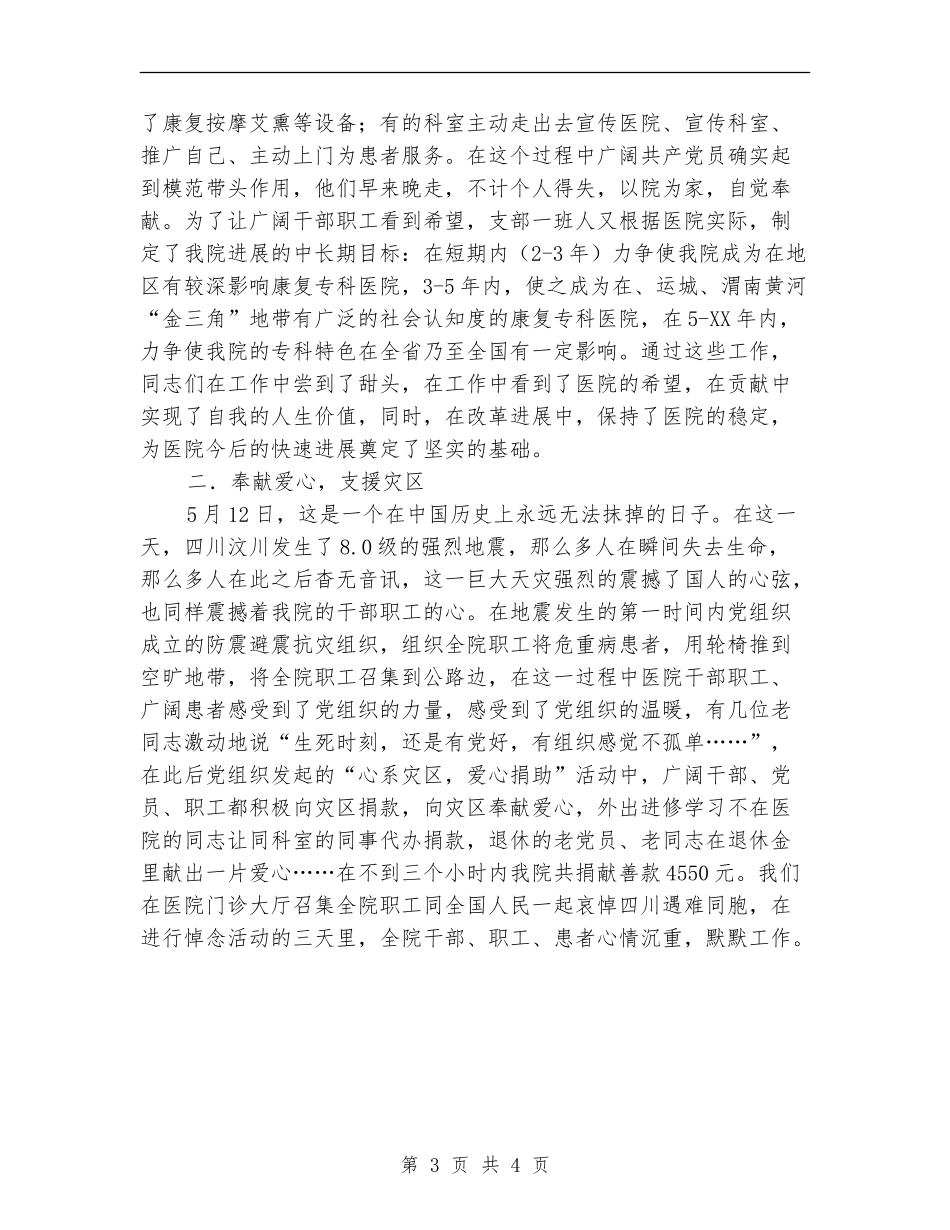 2024年医院支部工作总结及工作计划范文_第3页