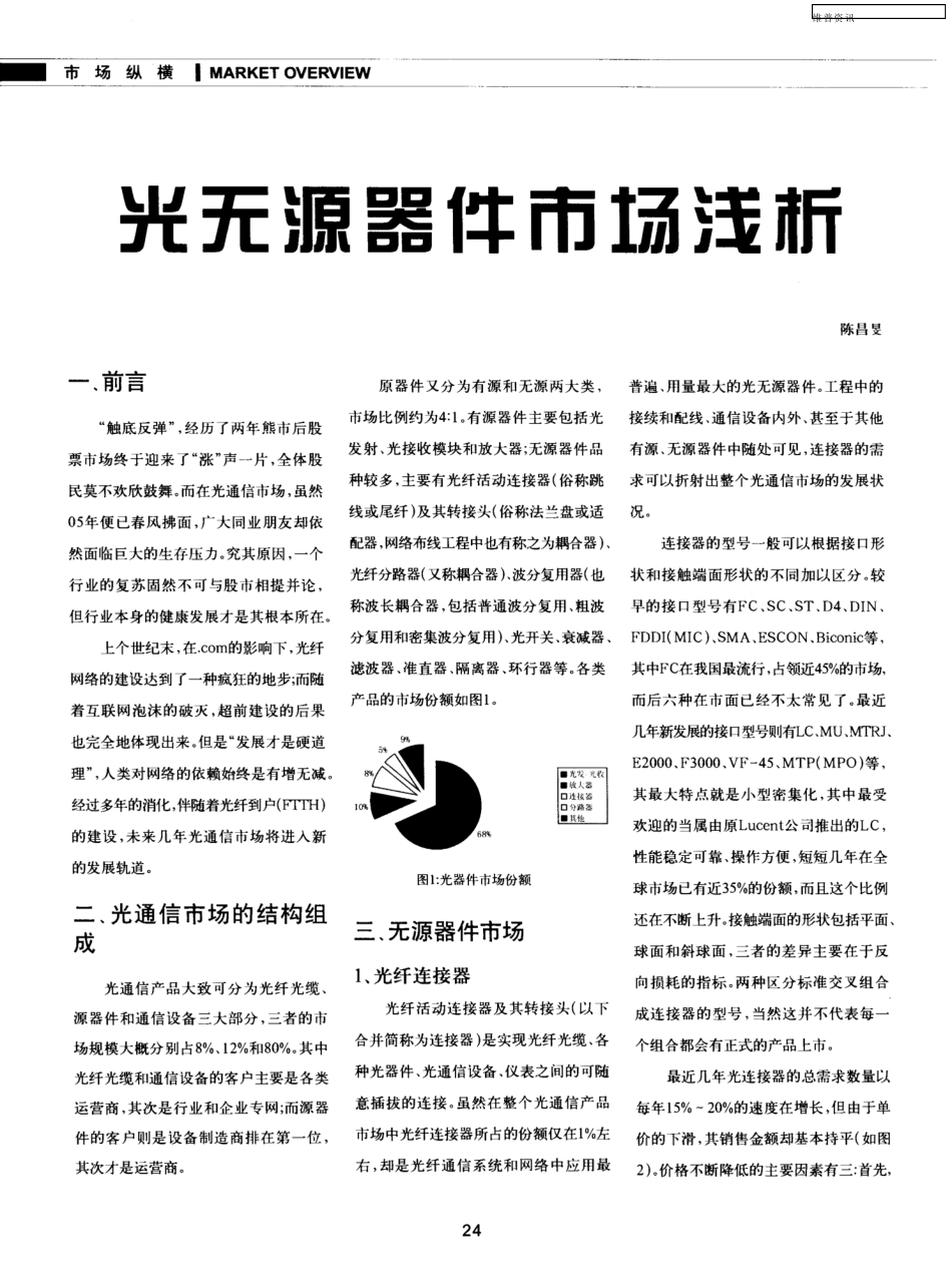 光无源器件市场浅析_第1页