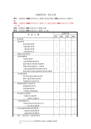 三副考试大纲