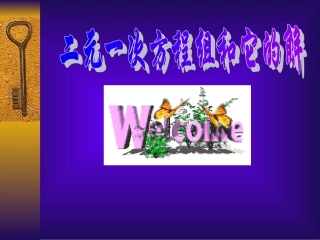 二元一次方程组和它的解课件