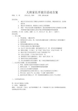 大班家长开放日活动方案