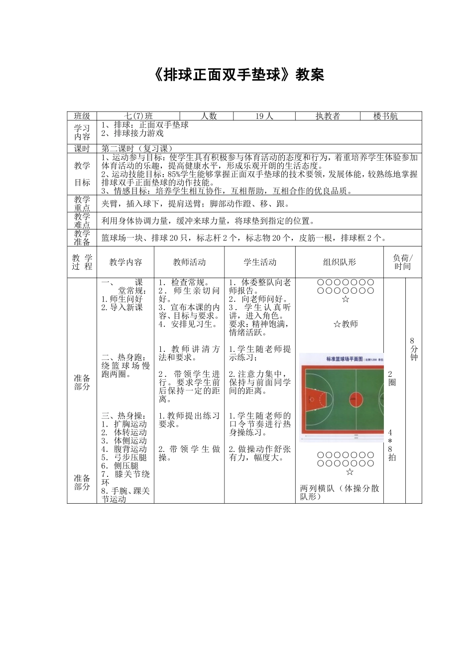 排球正面双手垫球_第1页