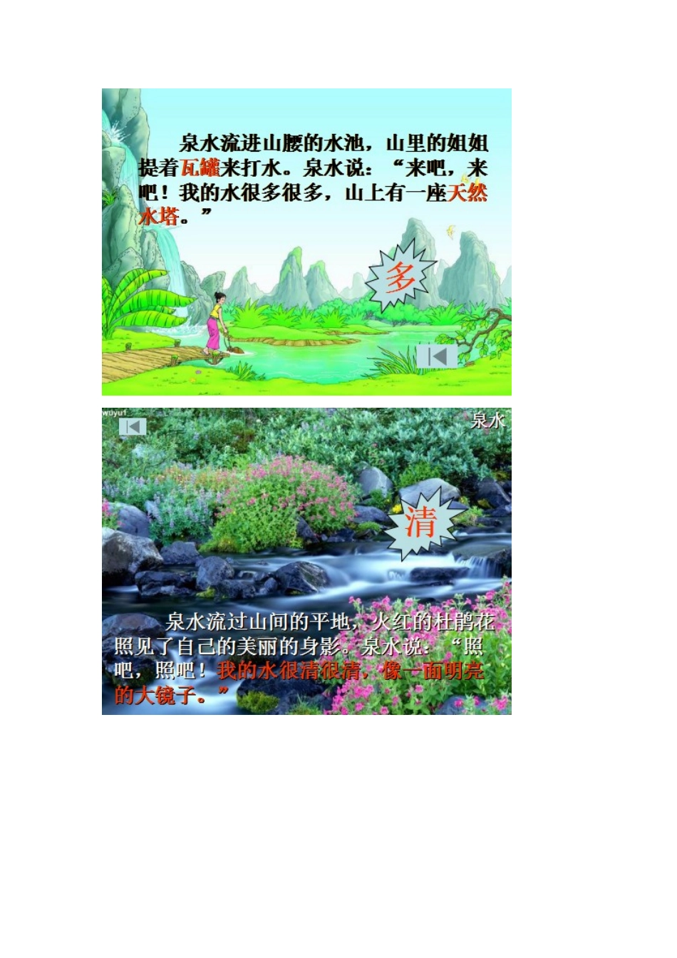 二年级语文下册第二组5泉水第一课时课件_第2页