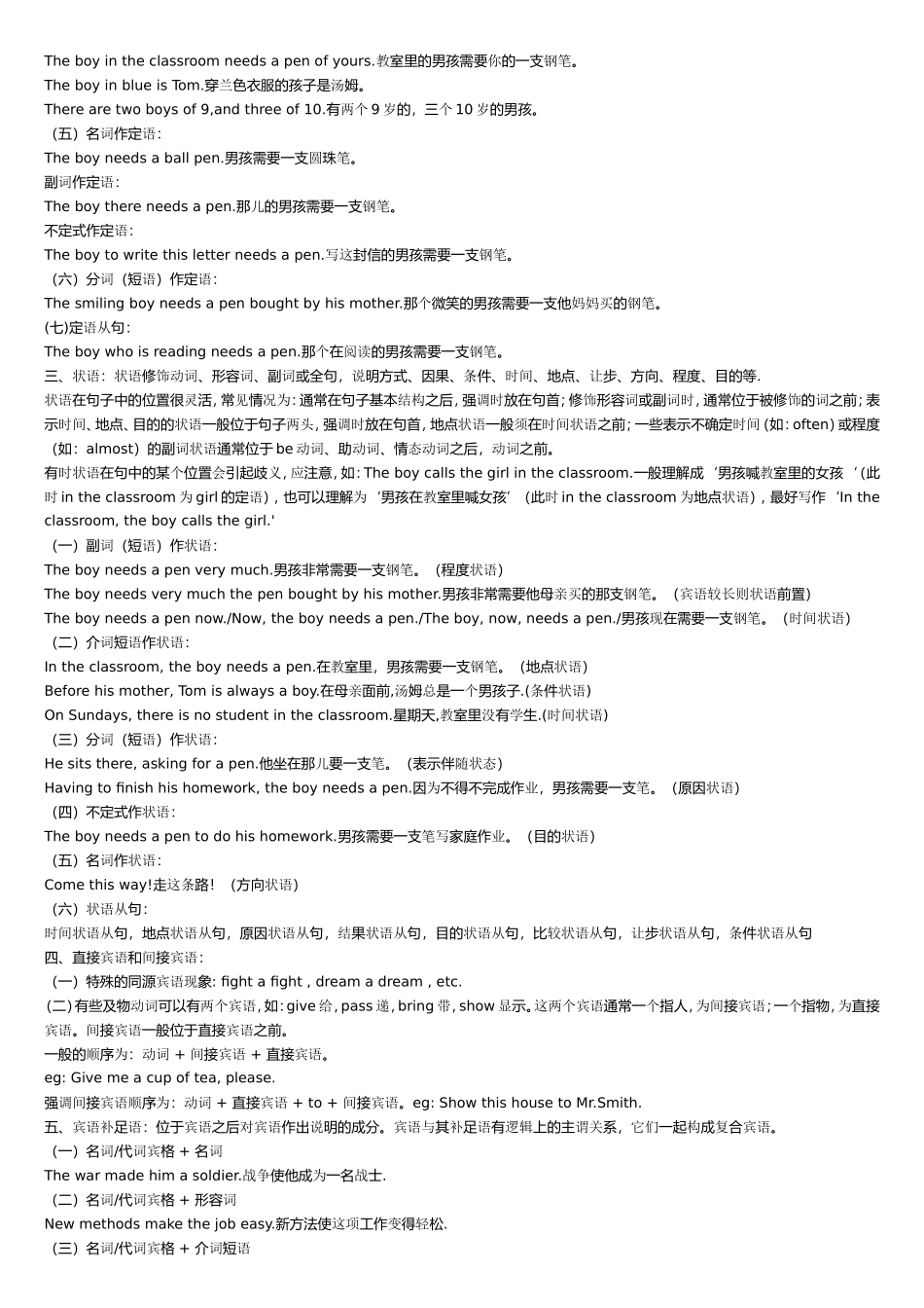 英语句子成分结构详解+英语关键句型72种_第2页