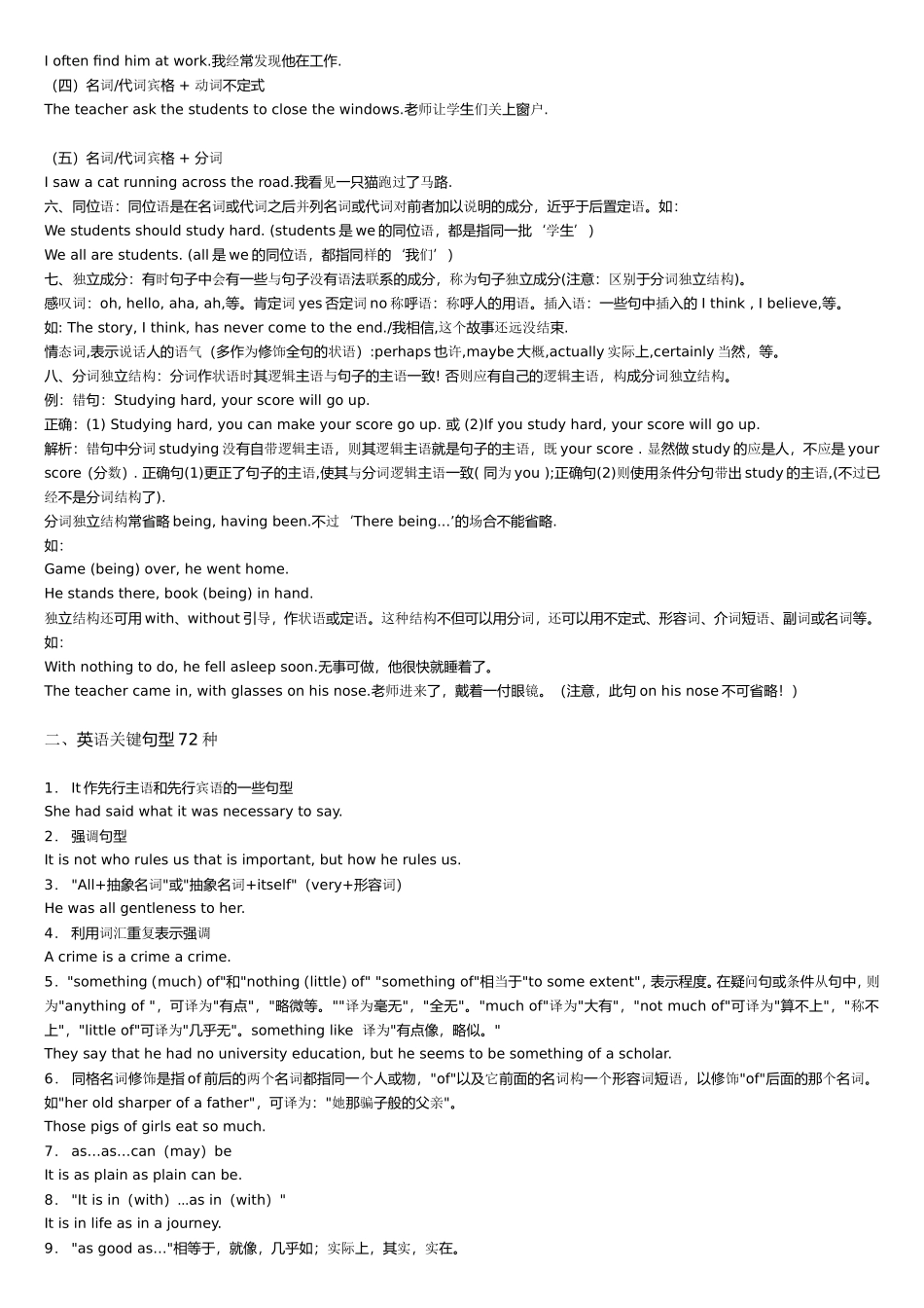 英语句子成分结构详解+英语关键句型72种_第3页