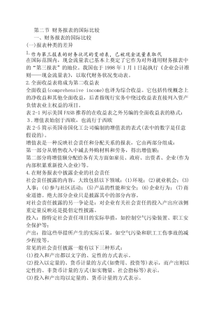 国际会计2.2 财务报表的国际比较4.2 财务报表的国际比较