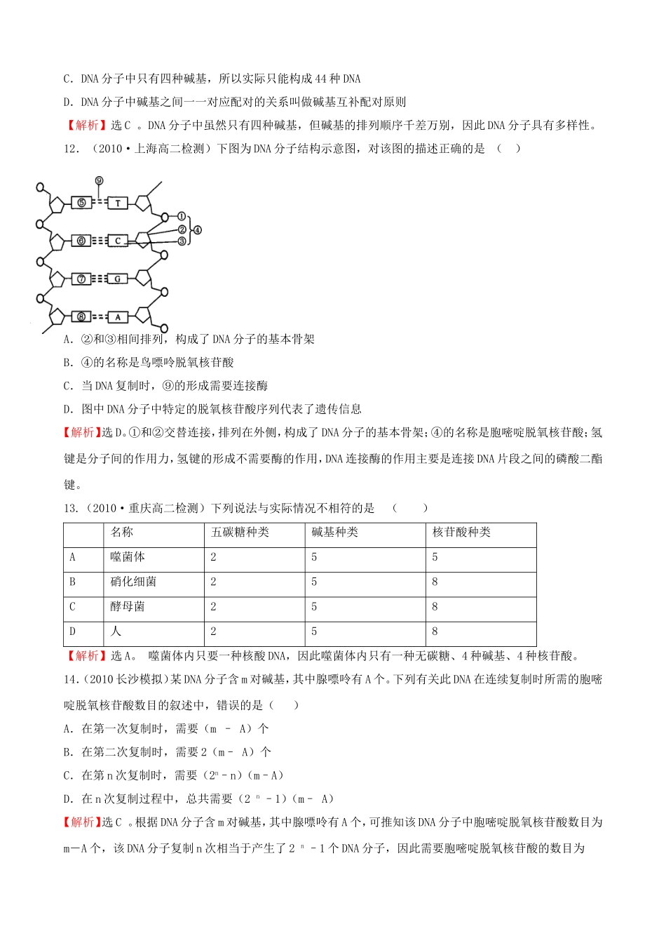 知识点2DNA分子的结构和复制_第3页