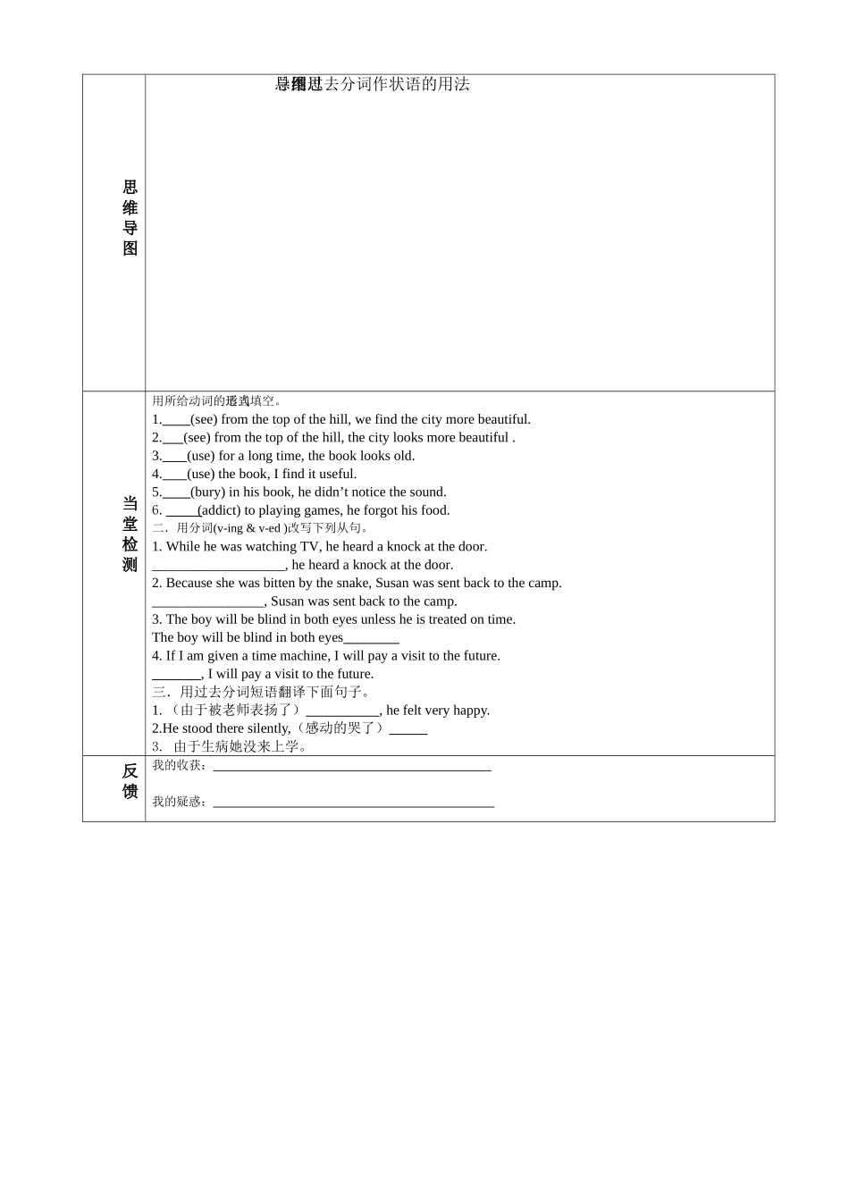 人教新课标必修5Lifeinthefuturegrammar导学案（无答案）_第2页