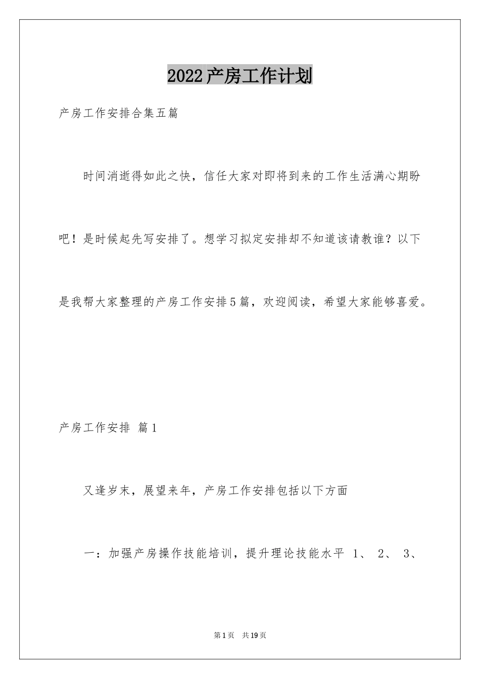 2024产房工作计划_6_第1页