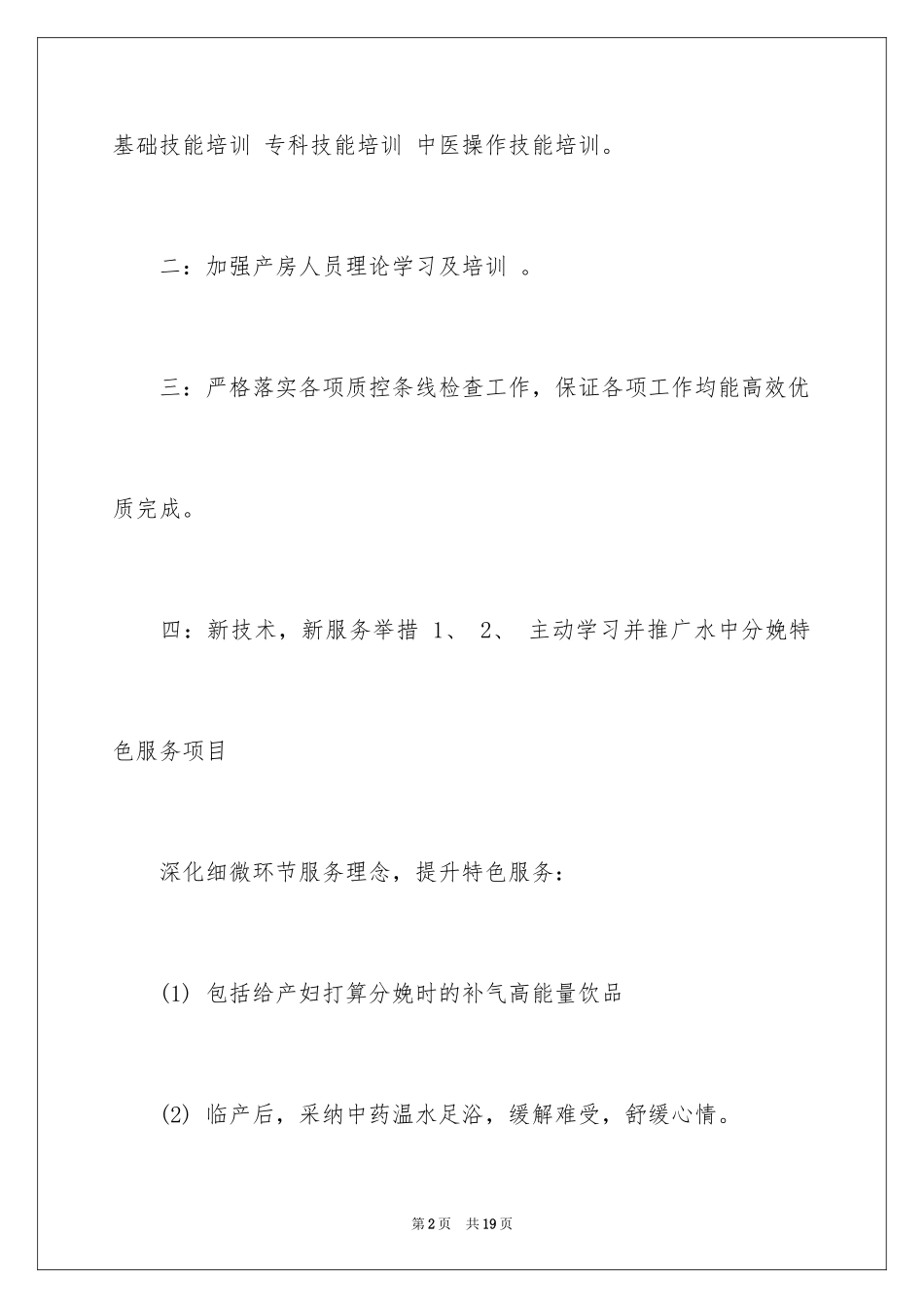 2024产房工作计划_6_第2页