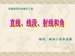 苏教版数学四年级上册《直线、线段、射线和角》课件(1)