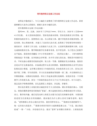 青年教师转正定级工作总结 