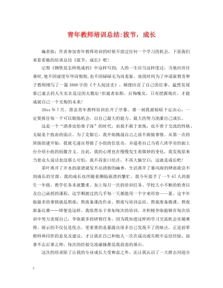 青年教师培训总结-拔节，成长 