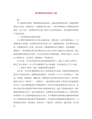 青年教师培训总结范文三篇 