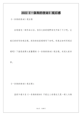 2024《一条狗的使命》观后感_15