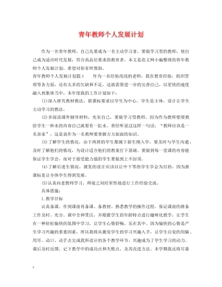 青年教师个人发展计划 