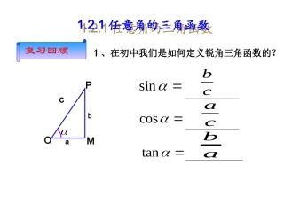 任意角的三角函数课件(一)_第一课时