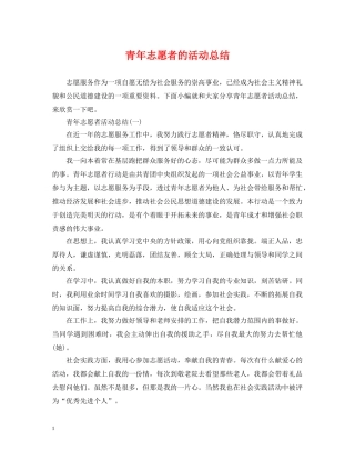 青年志愿者的活动总结 