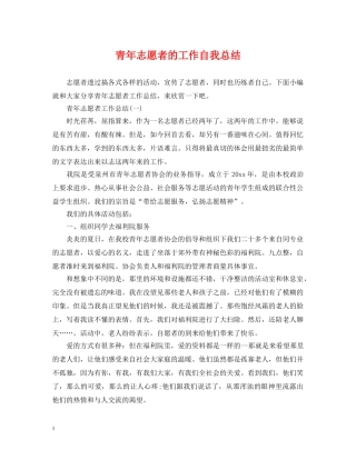 青年志愿者的工作自我总结 