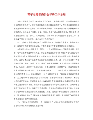 青年志愿者委员会年终工作总结 