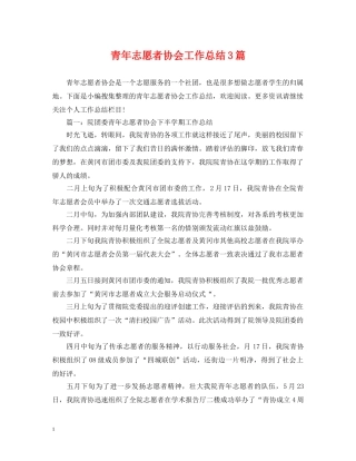 青年志愿者协会工作总结3篇 