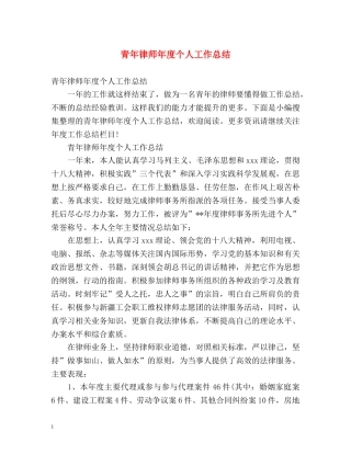 青年律师年度个人工作总结2 
