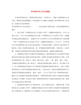 青年律师年终工作总结模板 