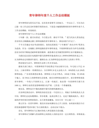 青年律师年度个人工作总结模板2 
