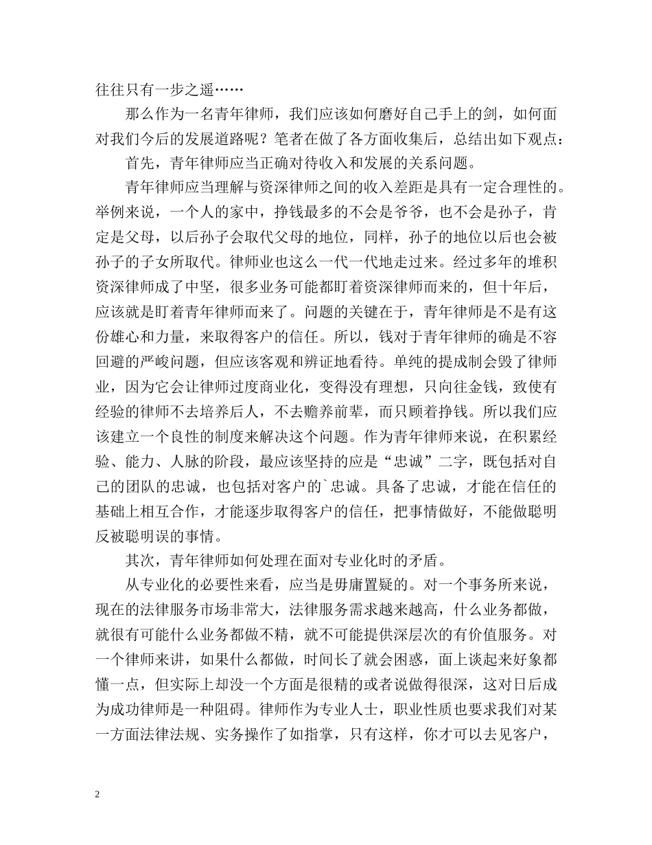 青年律师年度个人工作总结 _第2页