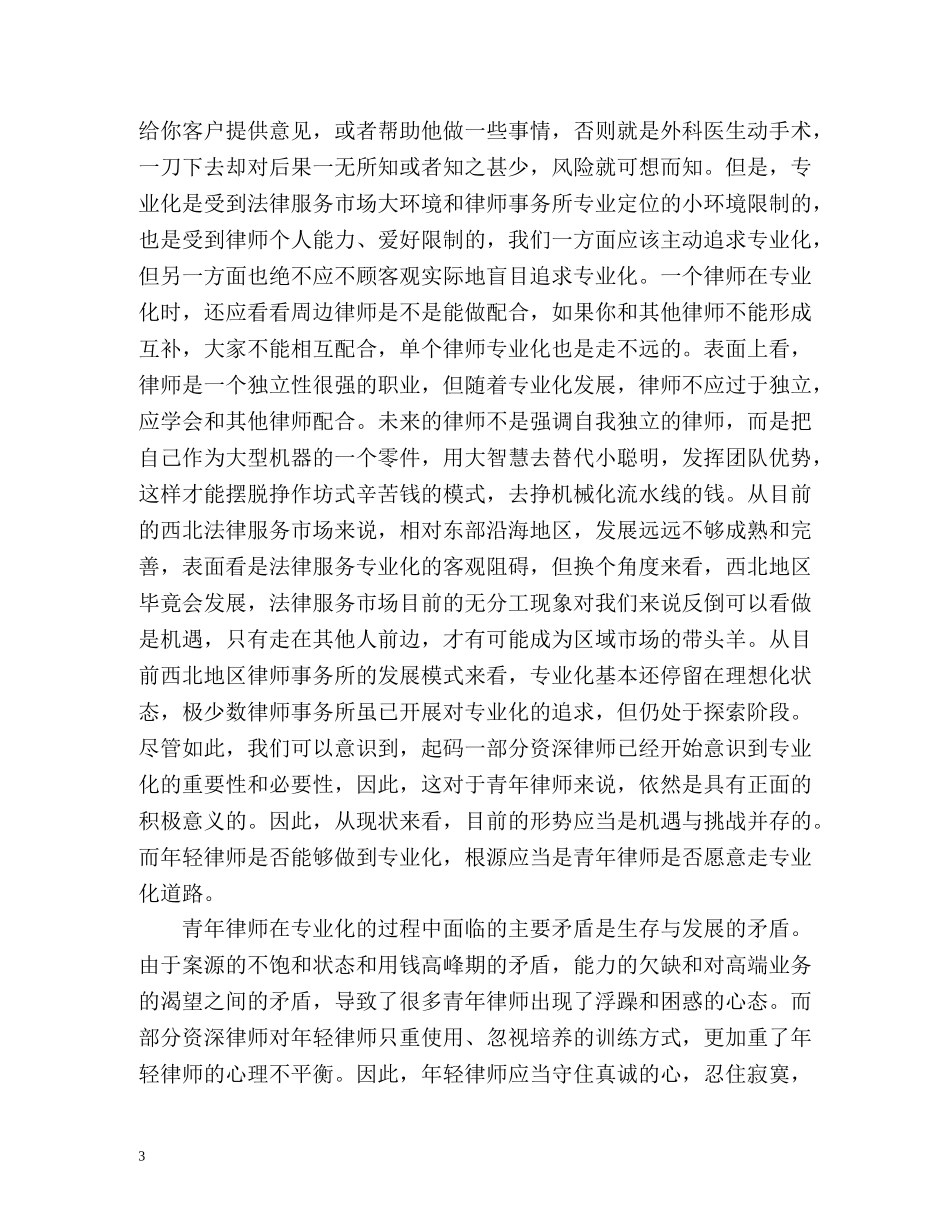 青年律师年度个人工作总结 _第3页