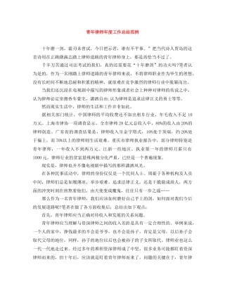 青年律师年度工作总结范例 