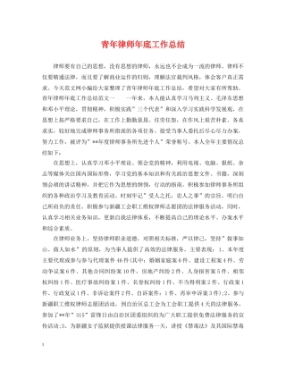 青年律师年底工作总结 