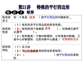 第21讲特殊的平行四边形