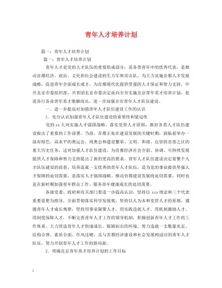 青年人才培养计划 