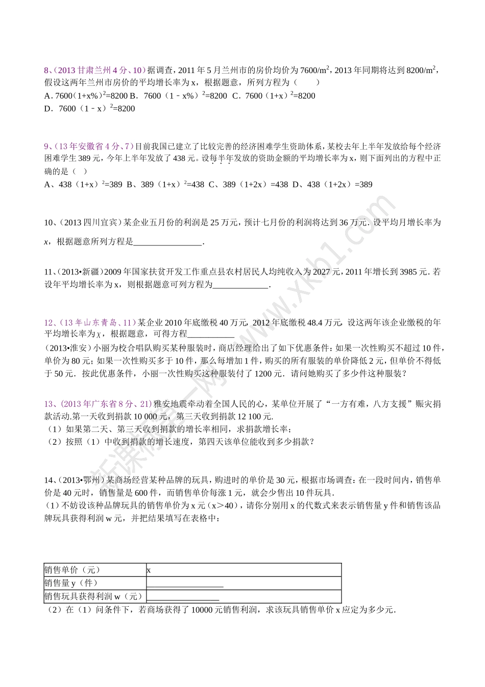 一元二次方程应用题1_第2页