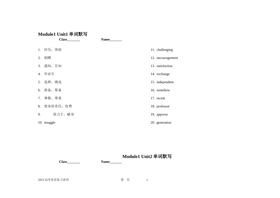 高考复习单词默写_第1页
