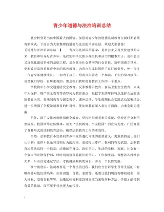 青少年道德与法治培训总结 