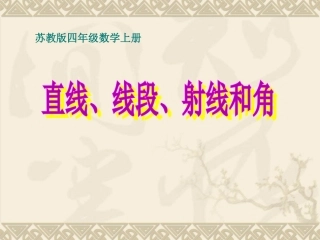 苏教版数学四年级上册《直线、线段、射线和角》课件2