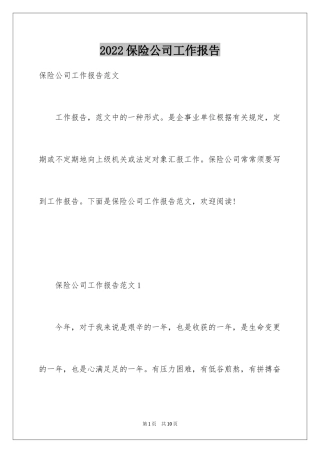2024保险公司工作报告
