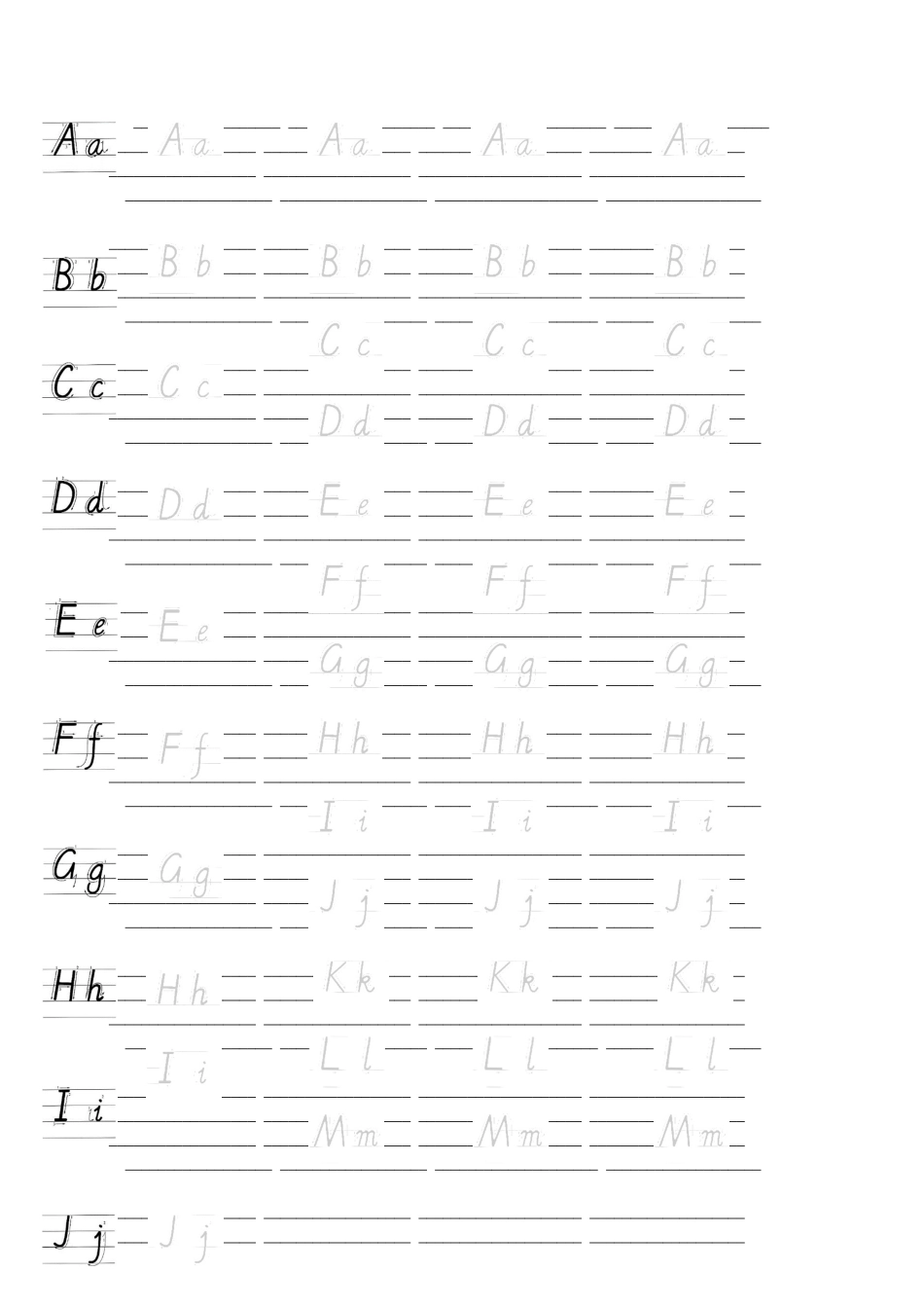 小学三年级英语26英文字母手写体描红字帖有笔顺可仿写_第2页
