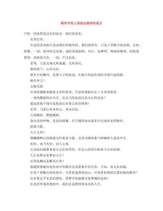 软件开发人员的自我评价范文 